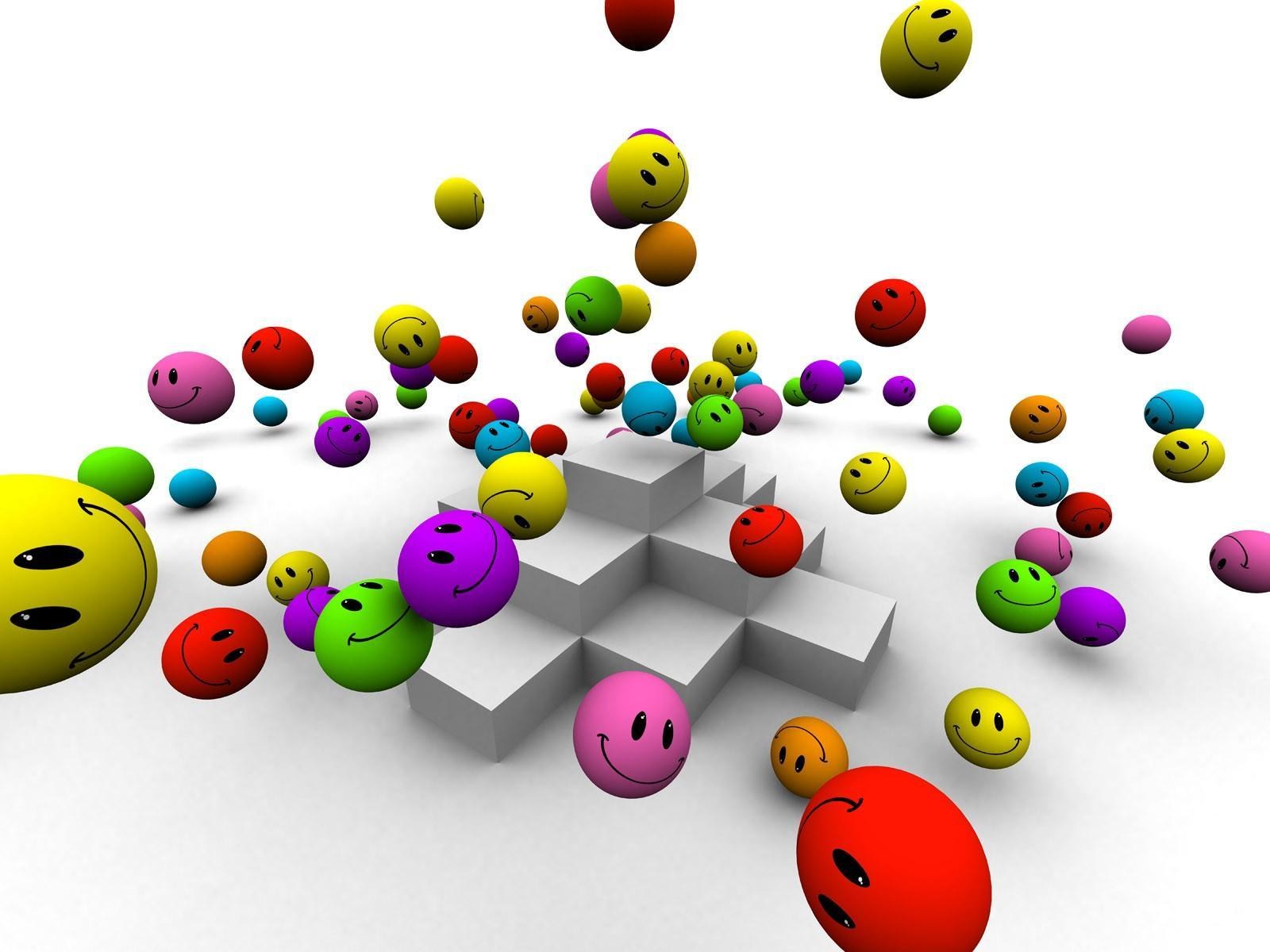 Colorful smiley balls