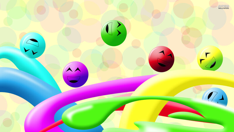 Colorful Smiley Balls — Yellow
