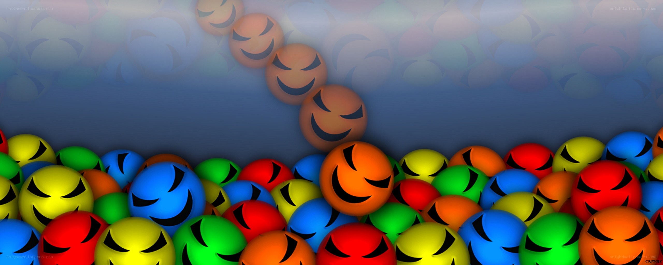 colorful smiley balls