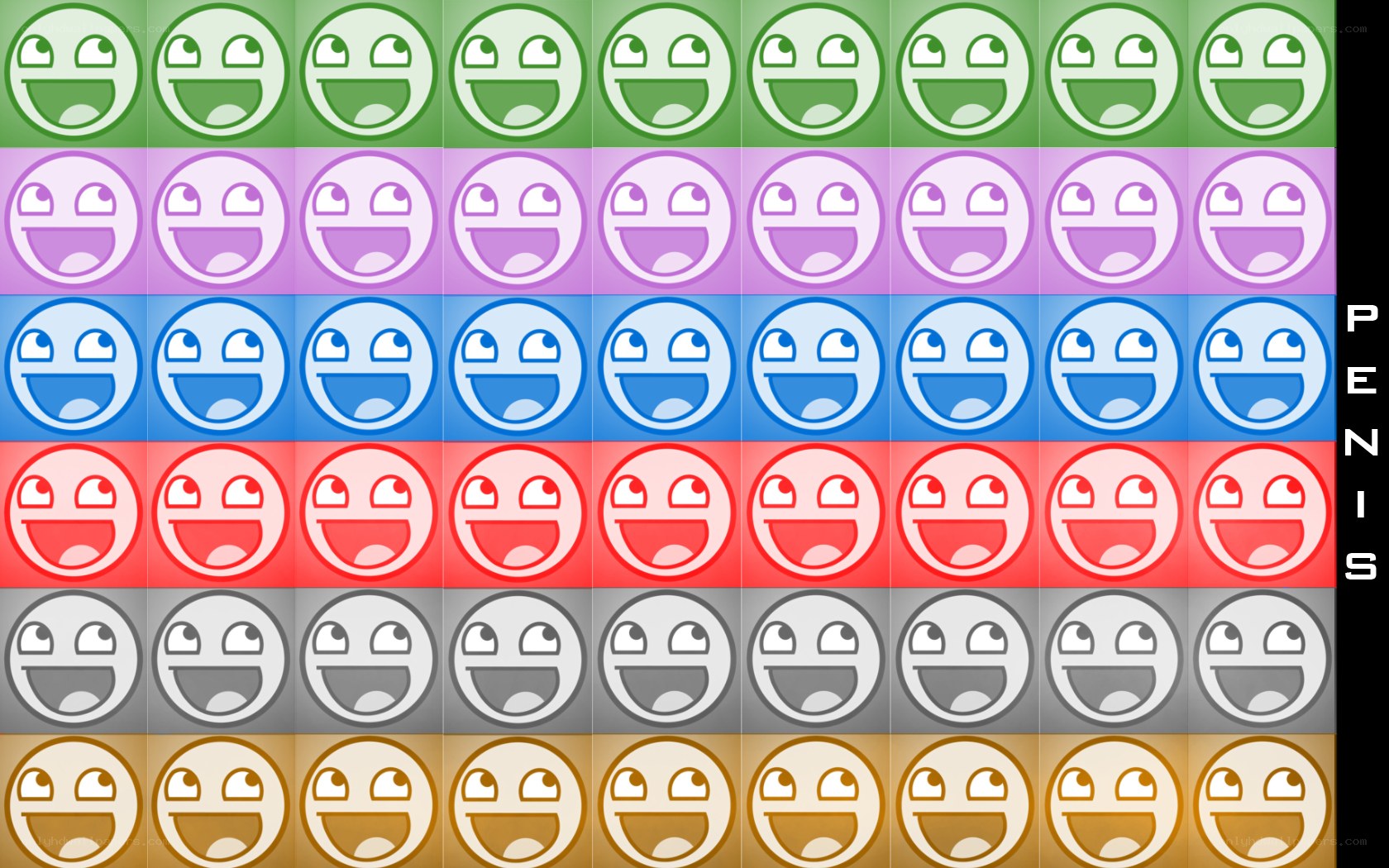 Colorful smiley face grid