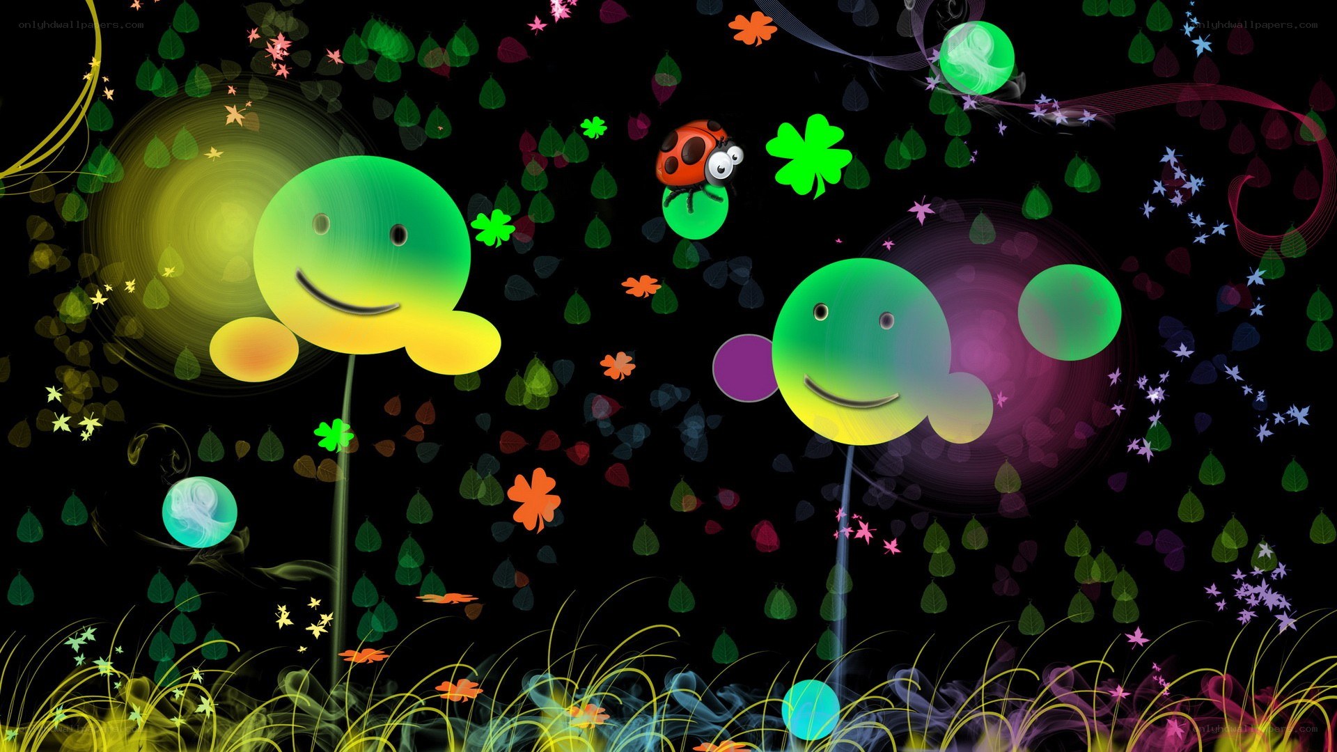 colorful smiley flowers