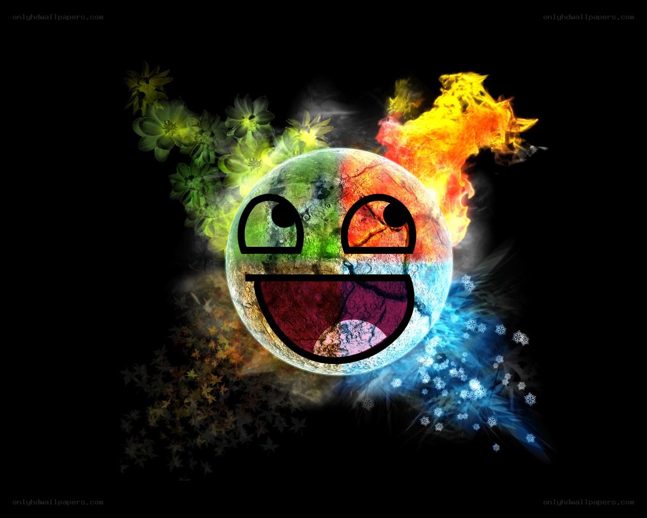 colorful smiley planet