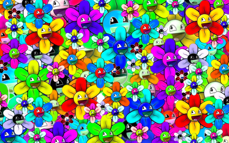 colorful smiling flowers