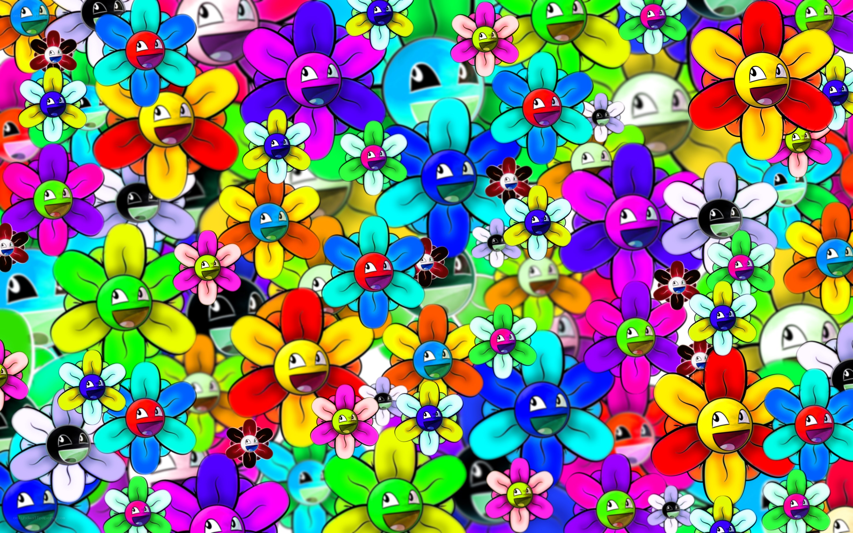 colorful smiling flowers