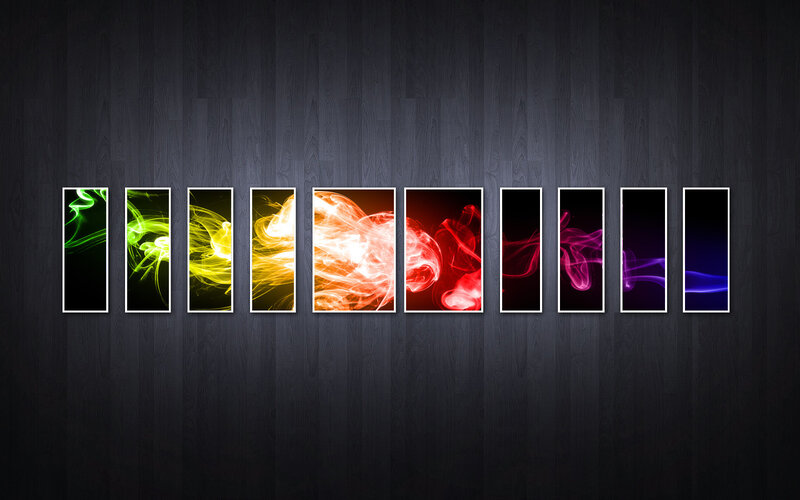 Colorful smoke art panels