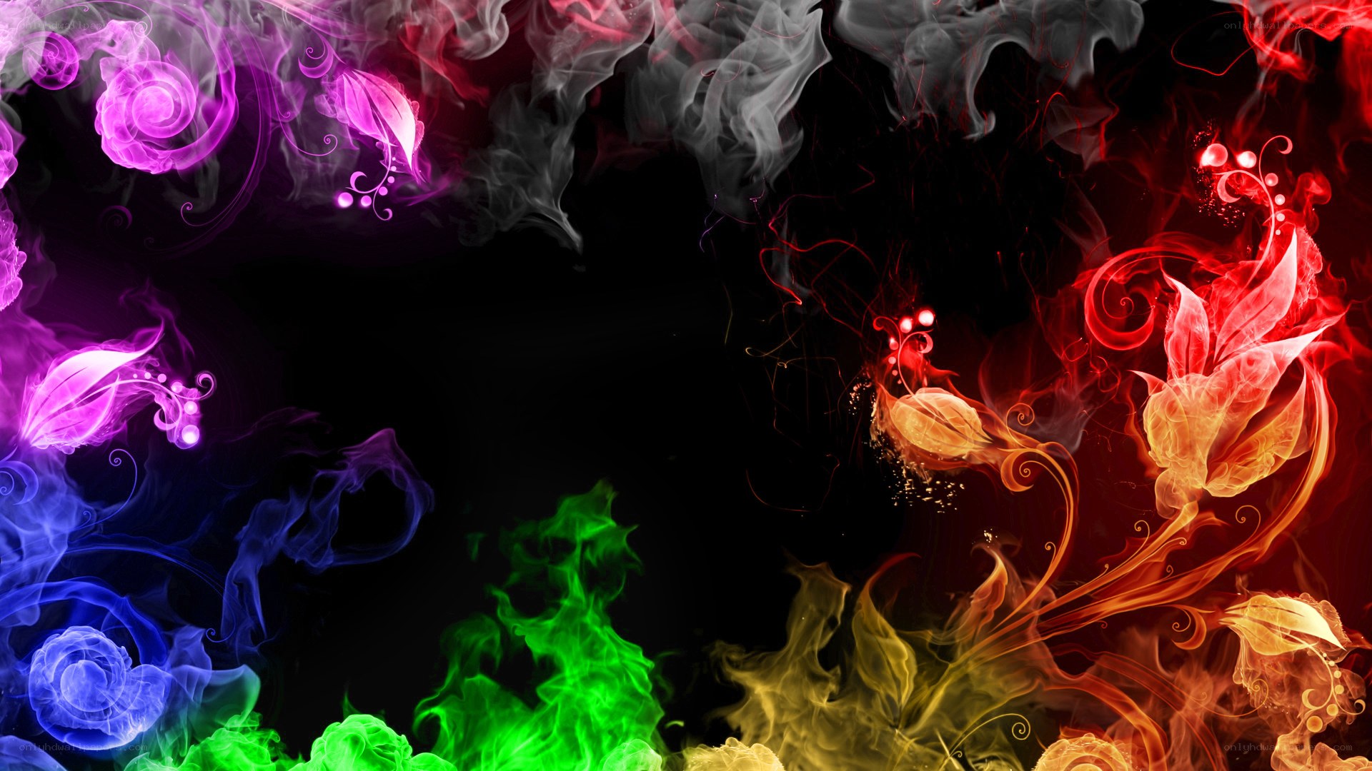 Colorful smoke flowers