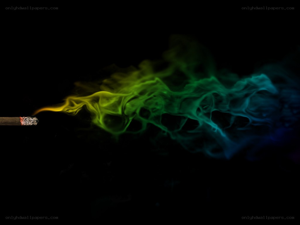 colorful smoke from a cigarette