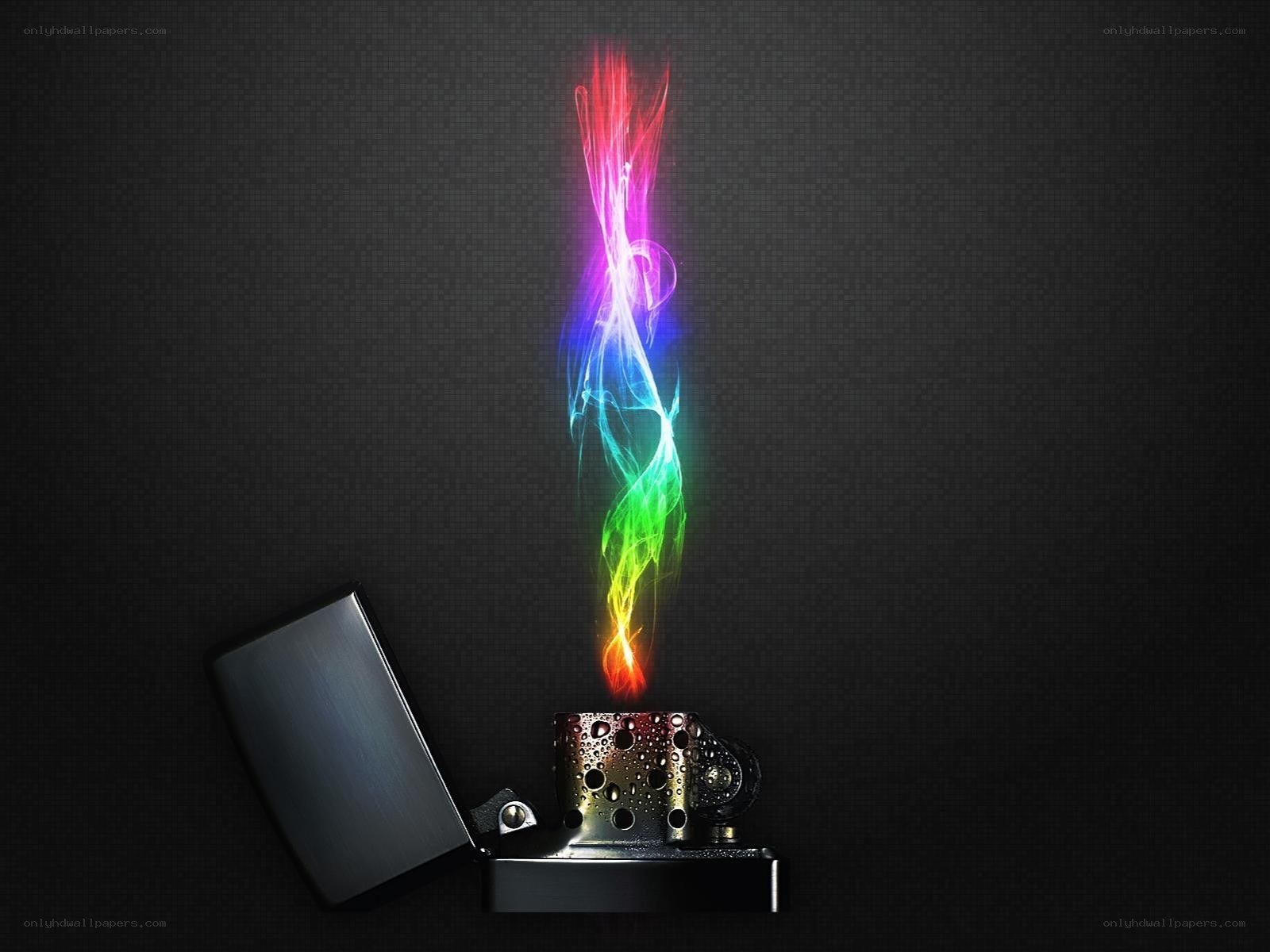 Colorful smoke from a lighter