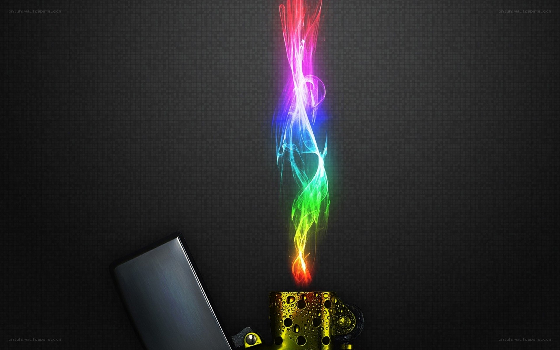 Colorful smoke from a lighter