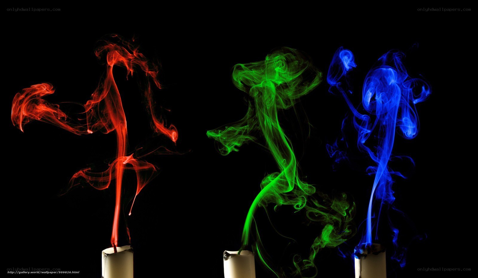 Colorful smoke from candles