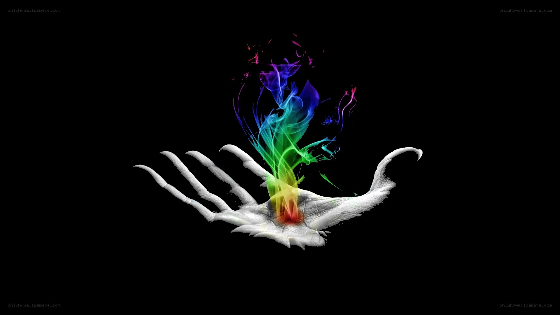 colorful smoke from hand