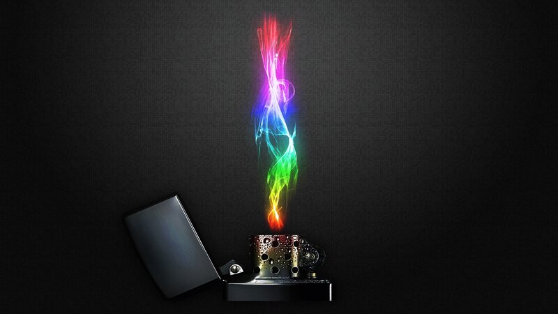 Colorful Smoke from Lighter