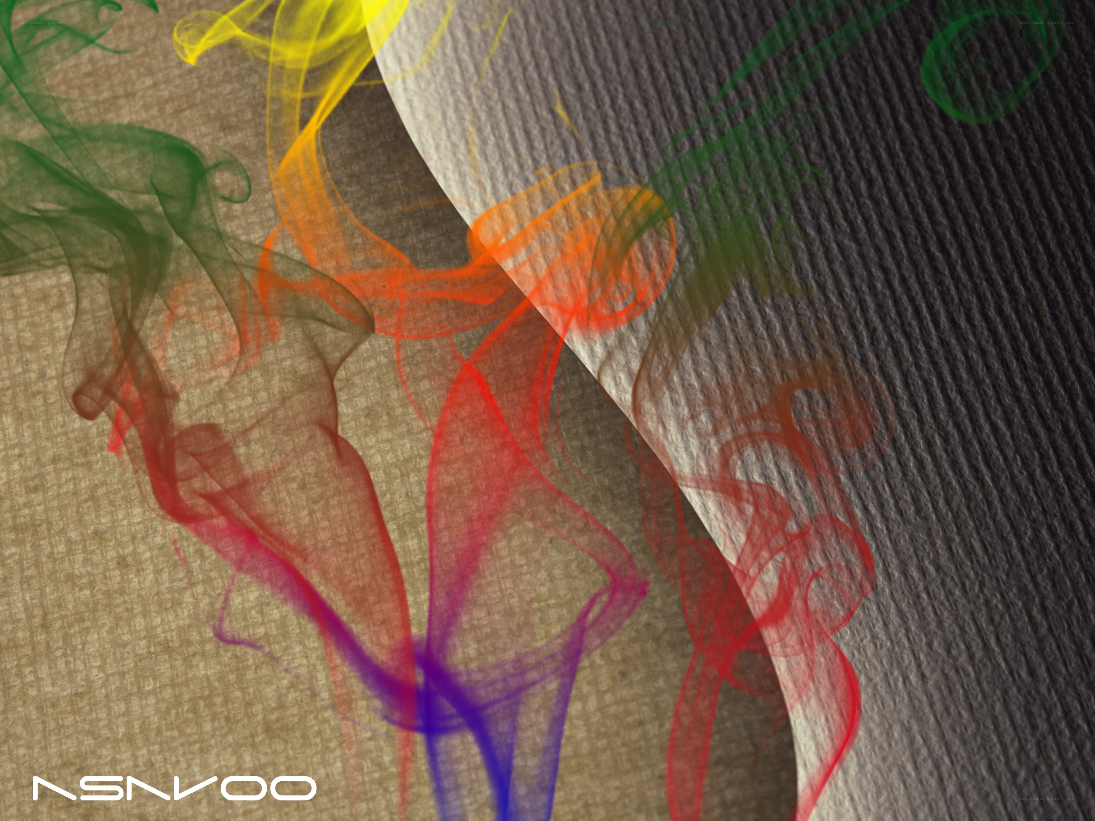 Colorful smoke on textured background