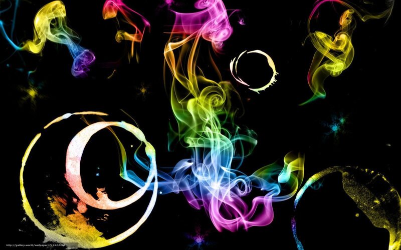 Colorful Smoke Patterns — Black, Dynamic
