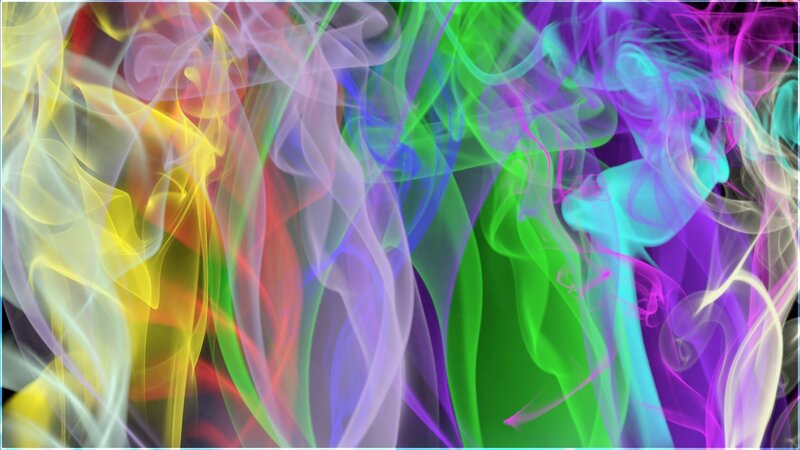 Colorful Smoke Patterns — Green, Vibrant, Abstract