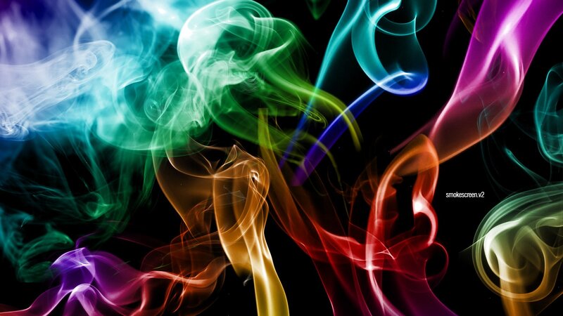 Colorful Smoke Patterns — Purple, Dynamic, Digital Art, Light