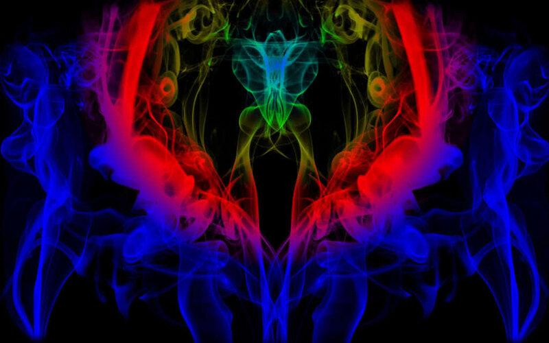 Colorful Smoke Patterns — Red, Dynamic, Abstract, Light, Mirror