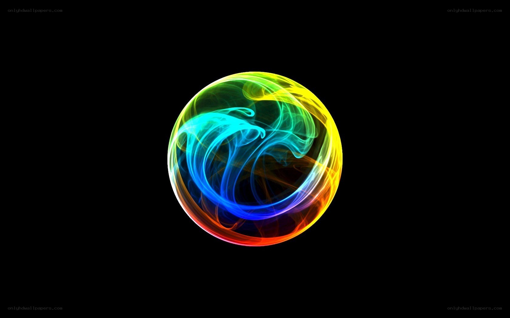 Colorful smoke sphere