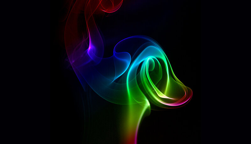 Colorful Smoke Swirl — Green, Dynamic
