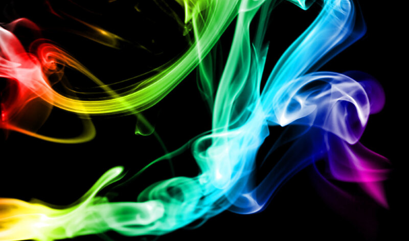 Colorful smoke swirls