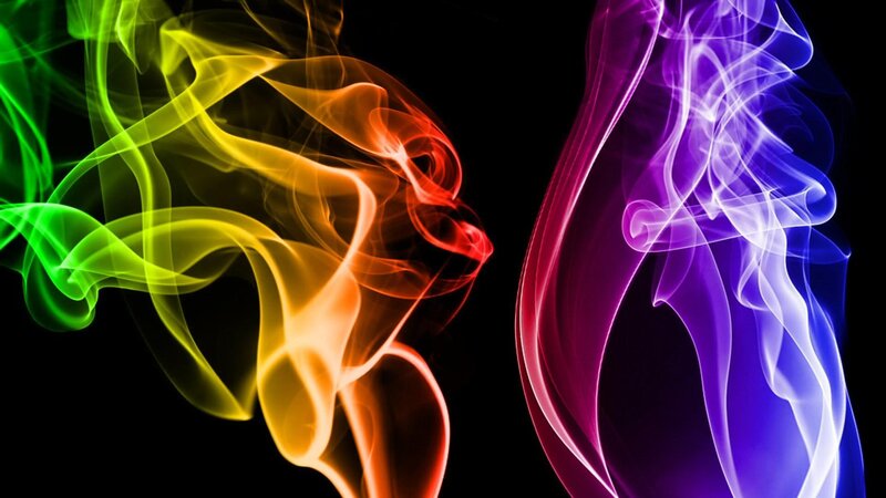 Colorful smoke swirls