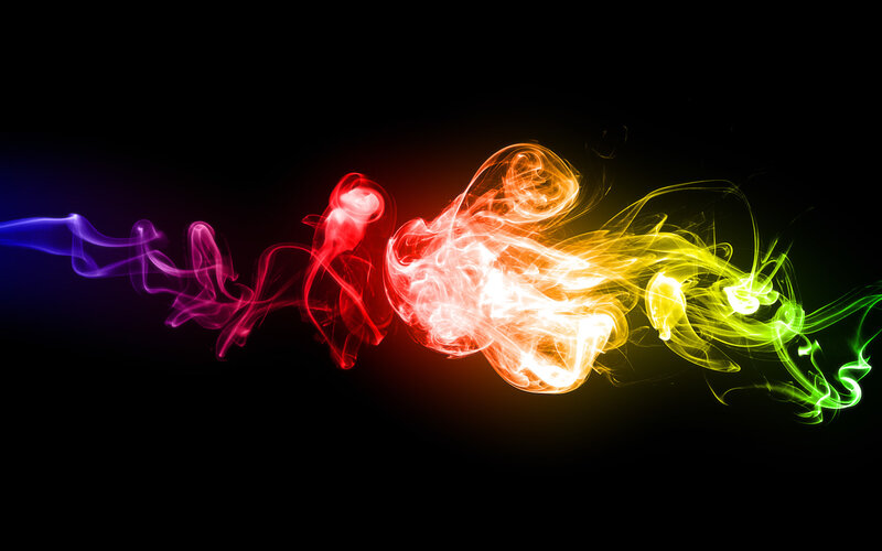 Colorful smoke swirls