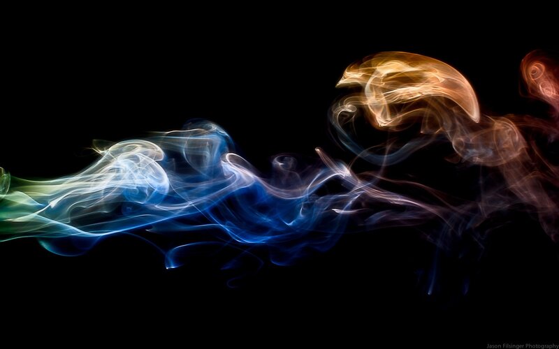 Colorful smoke swirls