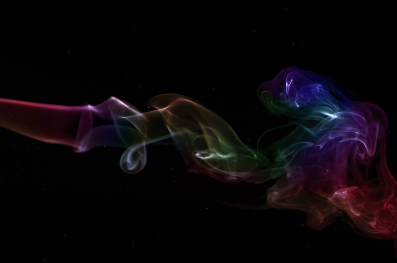 Colorful smoke swirls