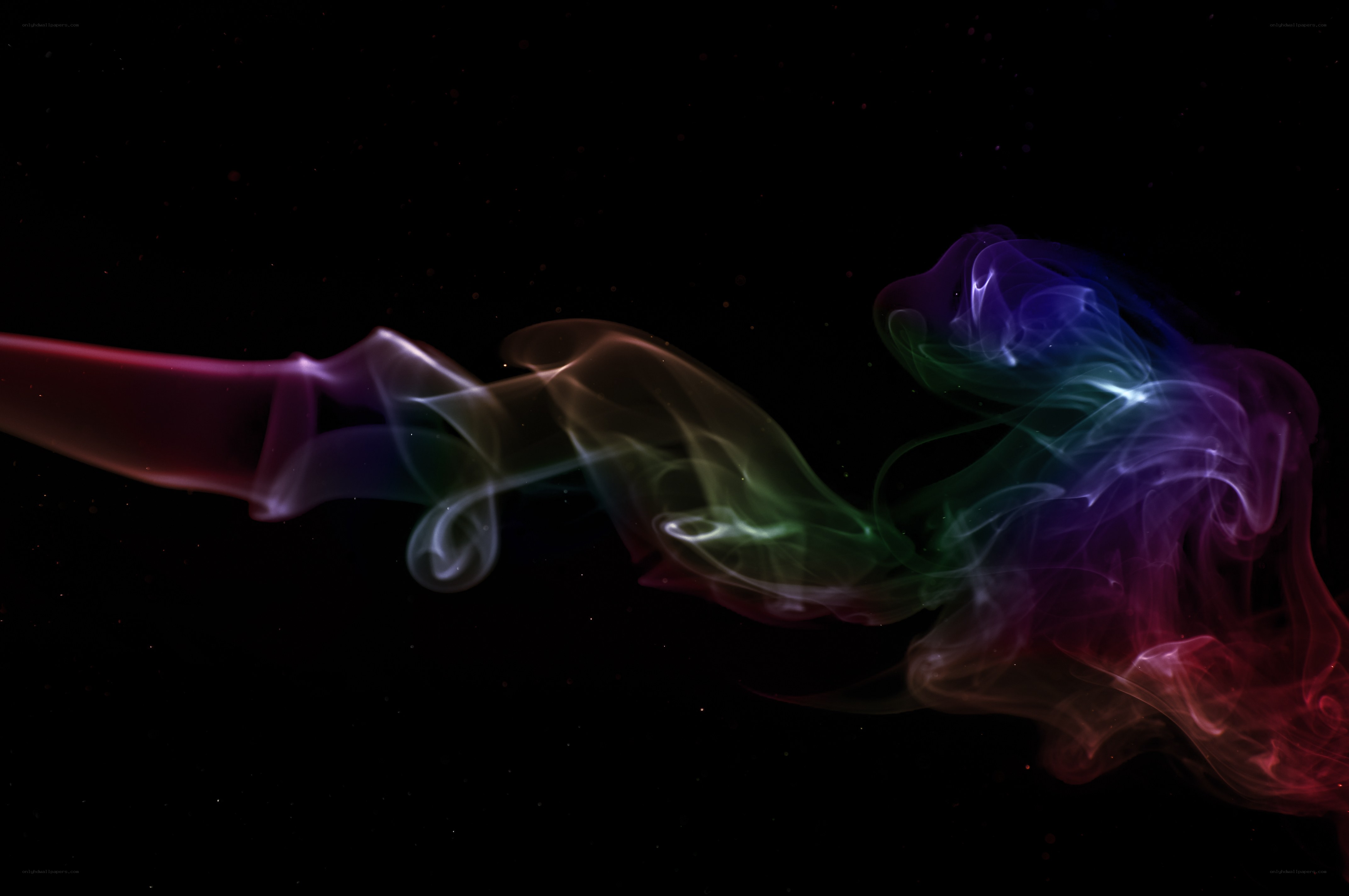 Colorful smoke swirls