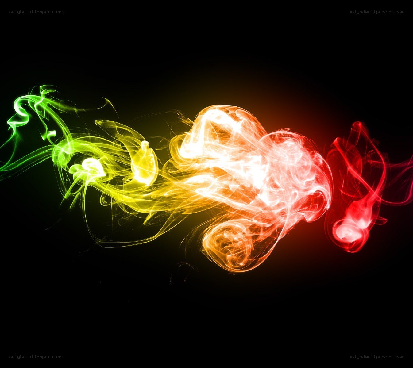Colorful smoke swirls