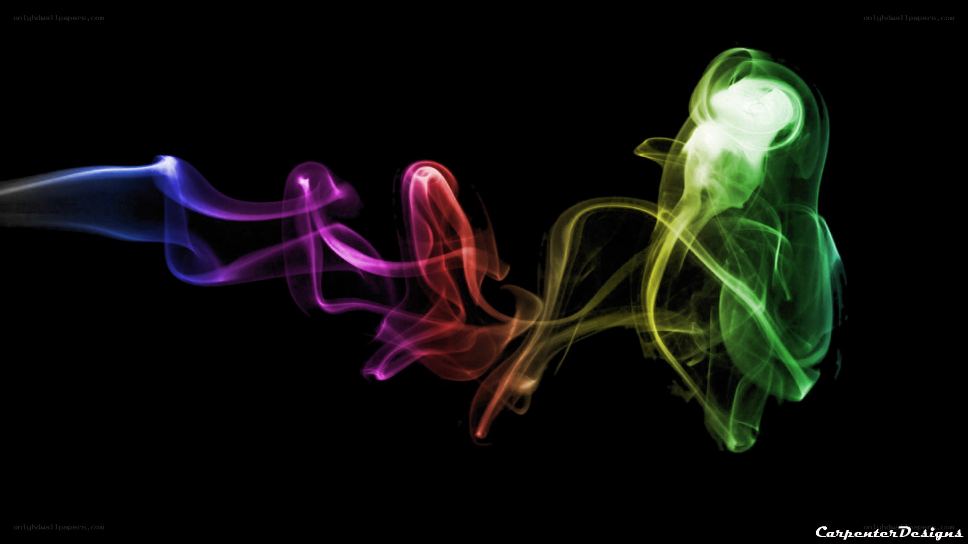 Colorful smoke swirls