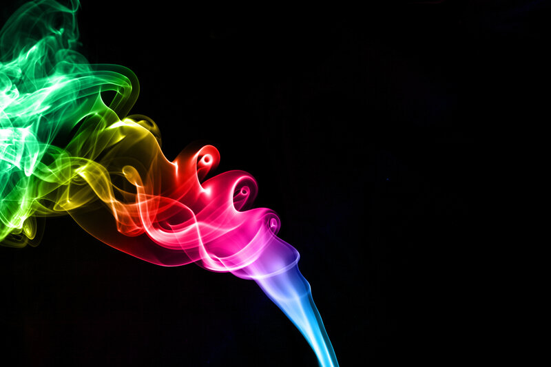 Colorful smoke swirls