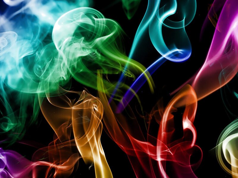 Colorful smoke swirls