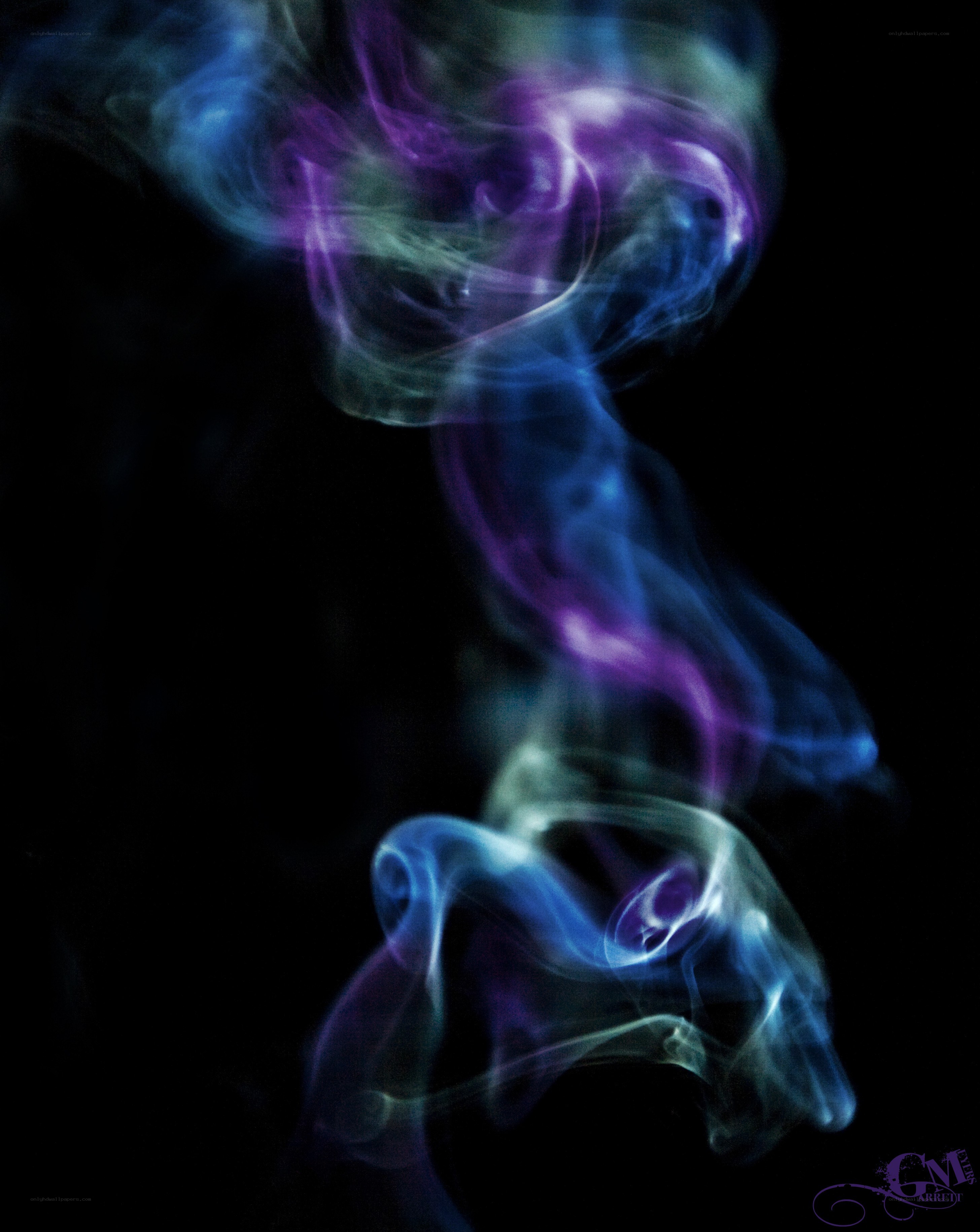 Colorful smoke swirls