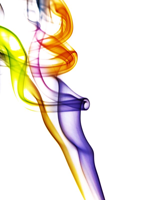 Colorful smoke swirls