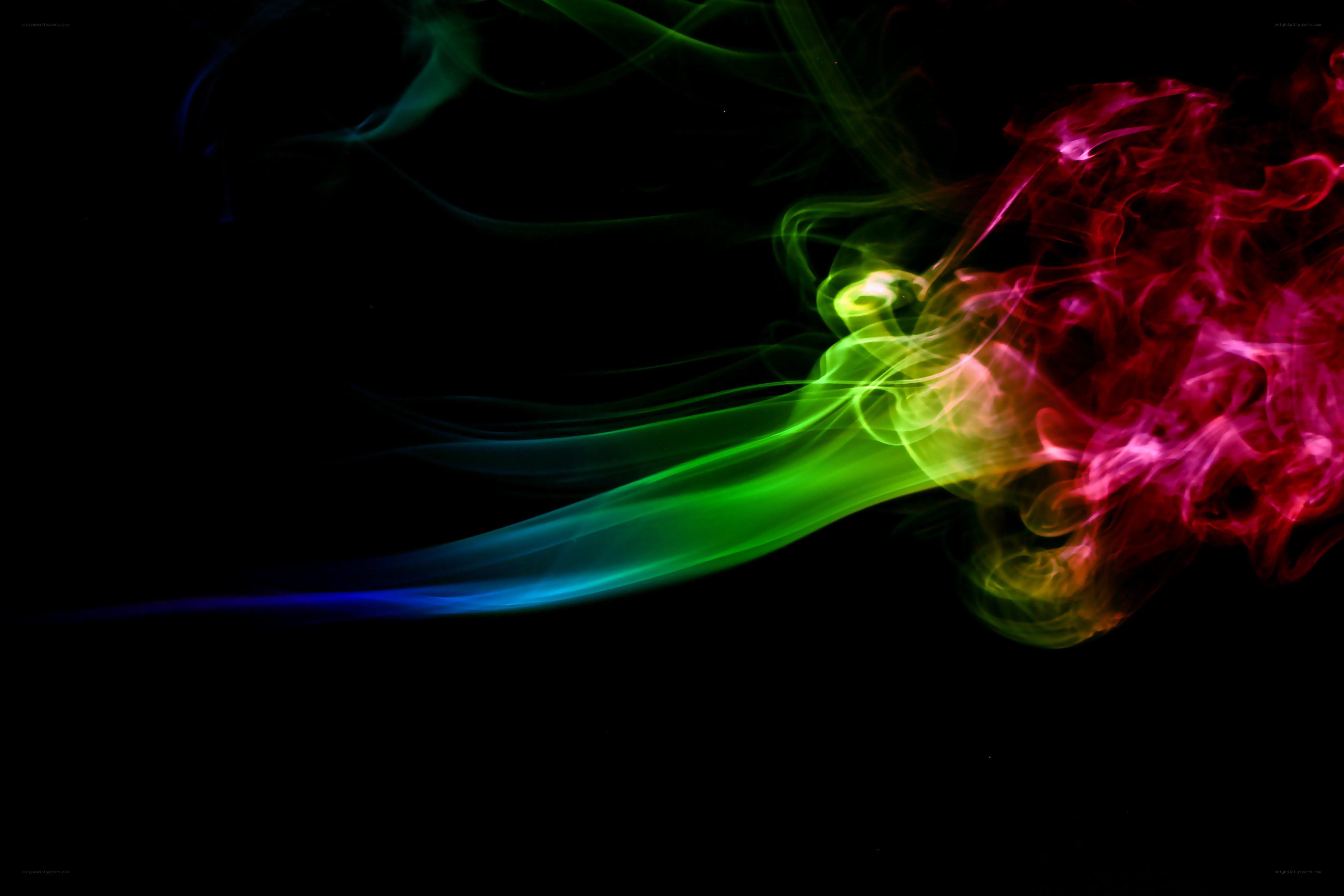 colorful smoke swirls