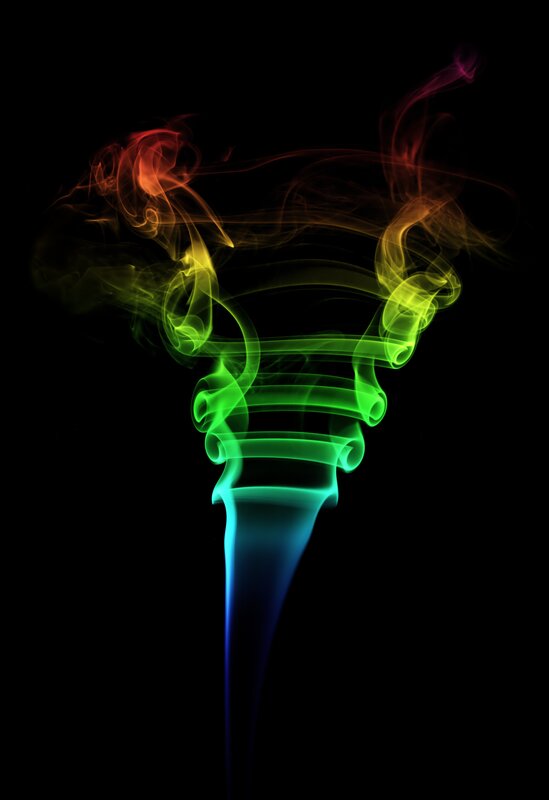 Colorful smoke swirls
