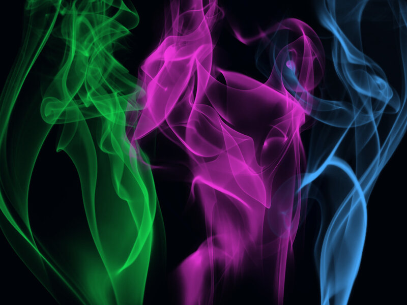Colorful smoke swirls
