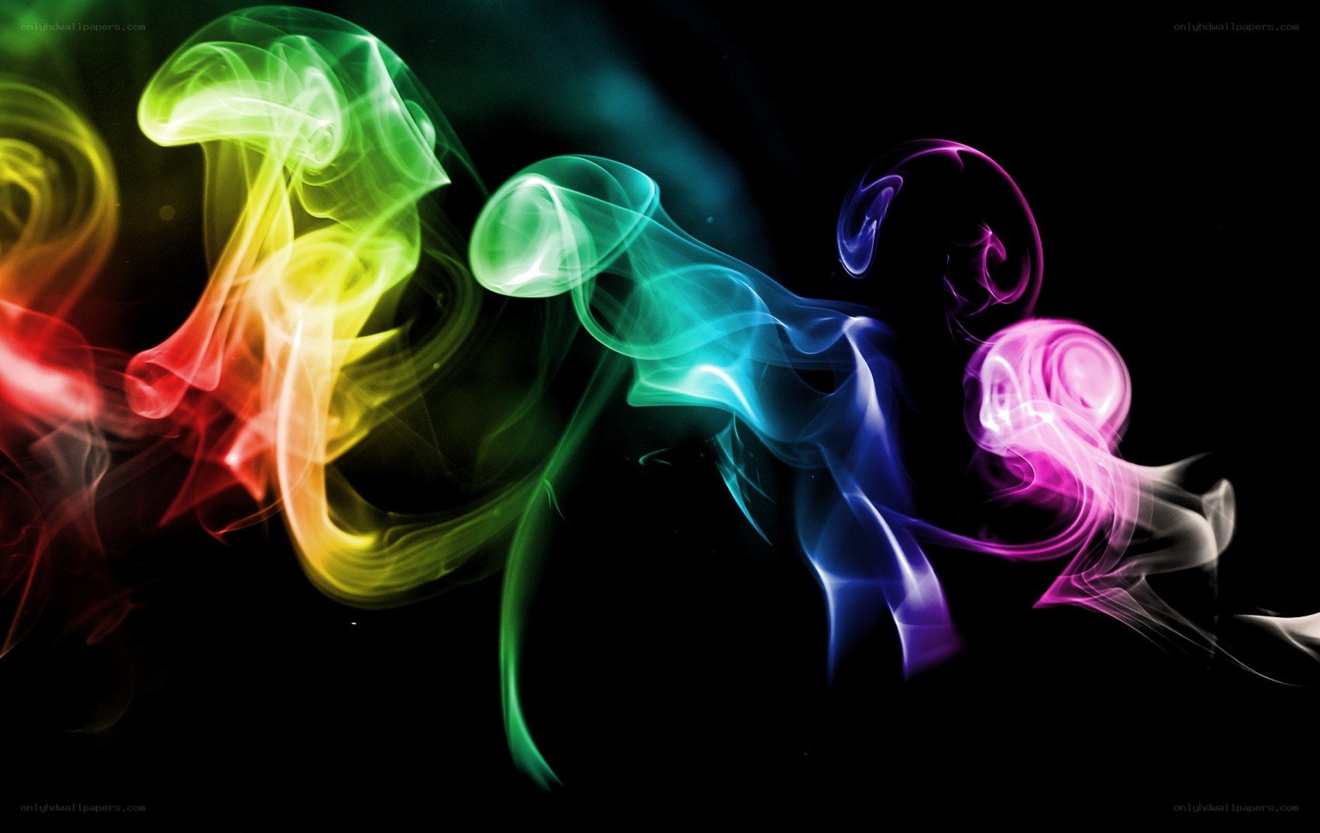 colorful smoke swirls