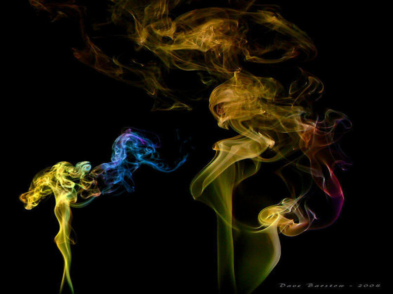 Colorful smoke swirls