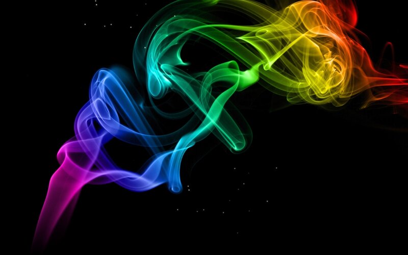 Colorful Smoke Swirls — Black, Dynamic, Night