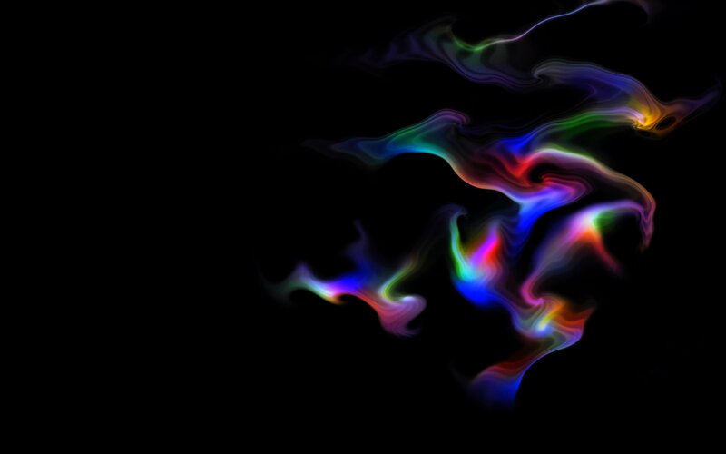 Colorful Smoke Swirls — Black, Dynamic