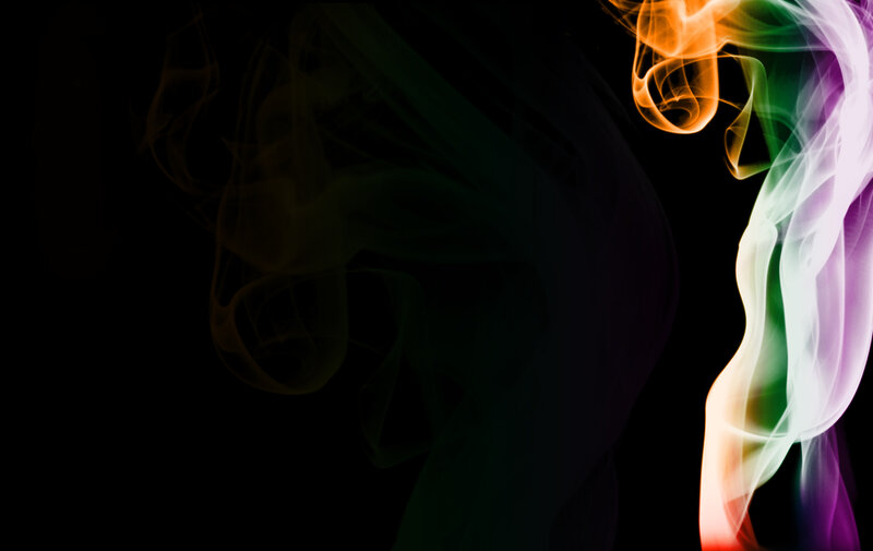 Colorful Smoke Swirls — Black