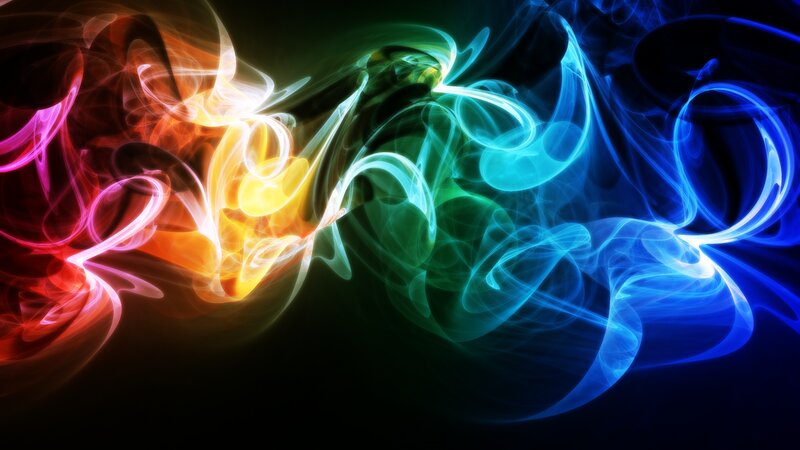 Colorful Smoke Swirls — Blue, Dynamic, Abstract, Light