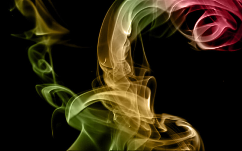 Colorful Smoke Swirls — Green, Dramatic