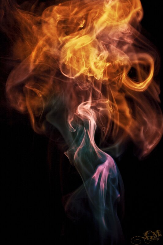 Colorful Smoke Swirls — Orange