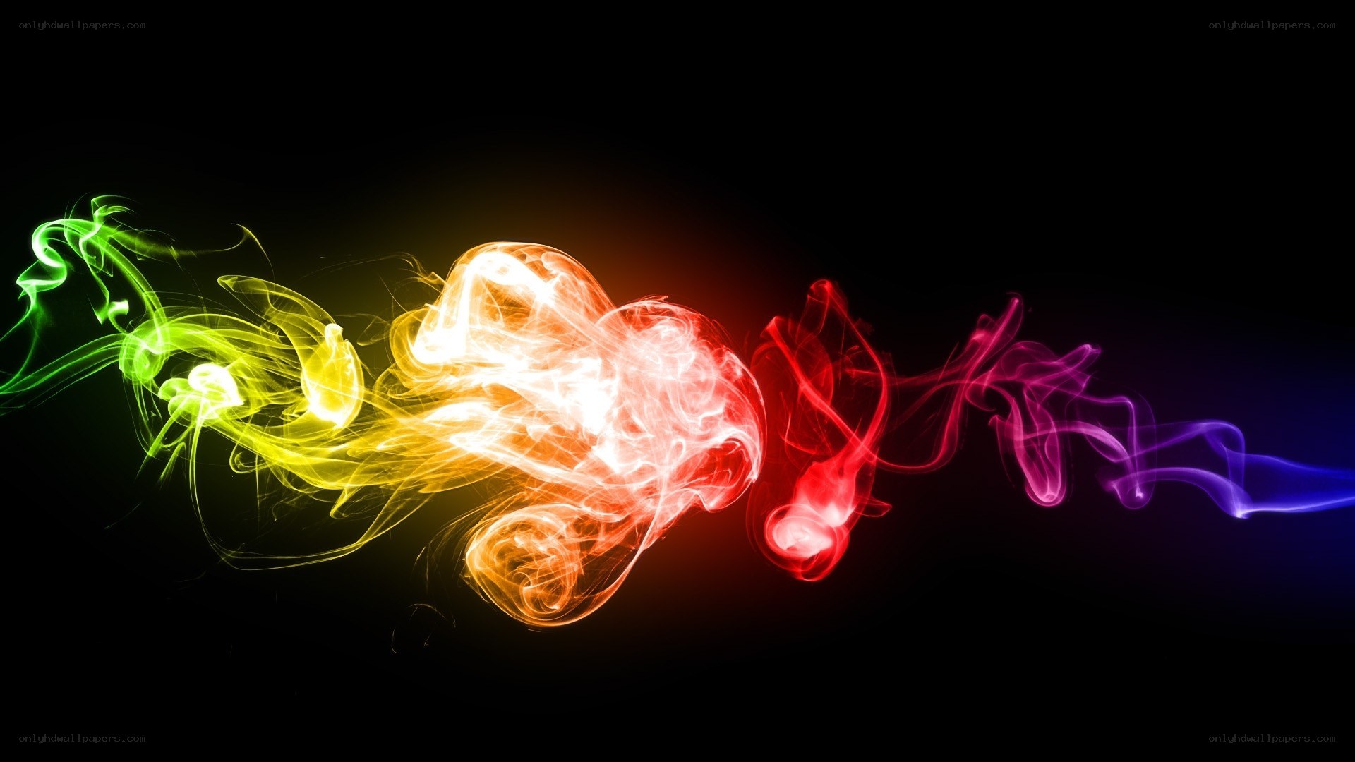 colorful smoke waves