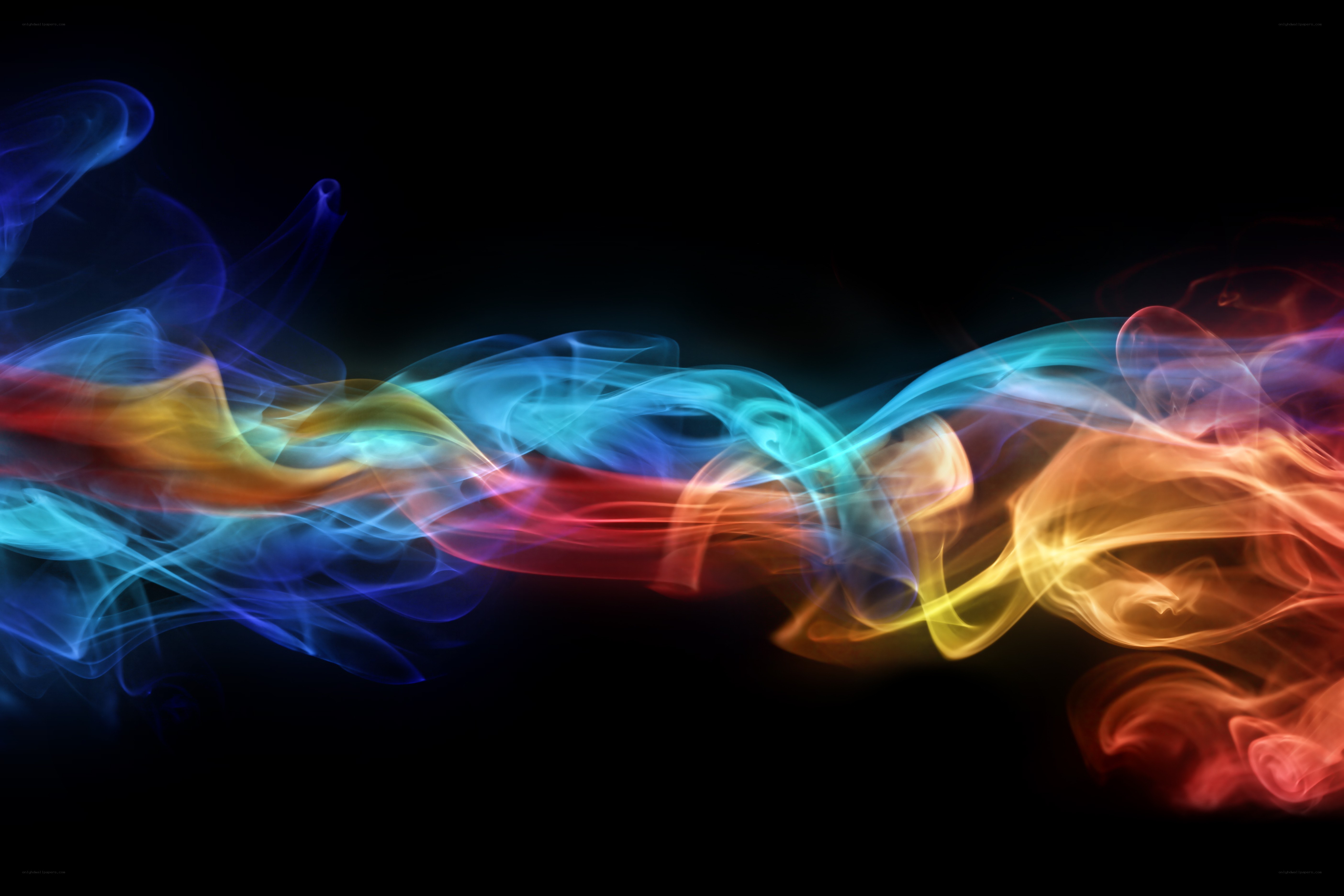 Colorful smoke waves