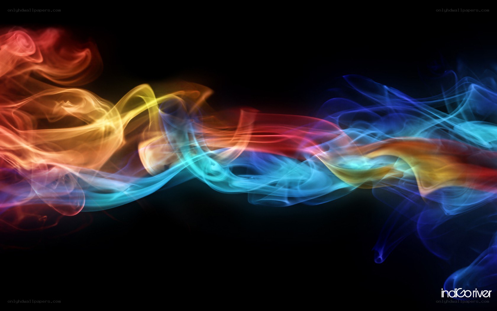 Colorful smoke waves