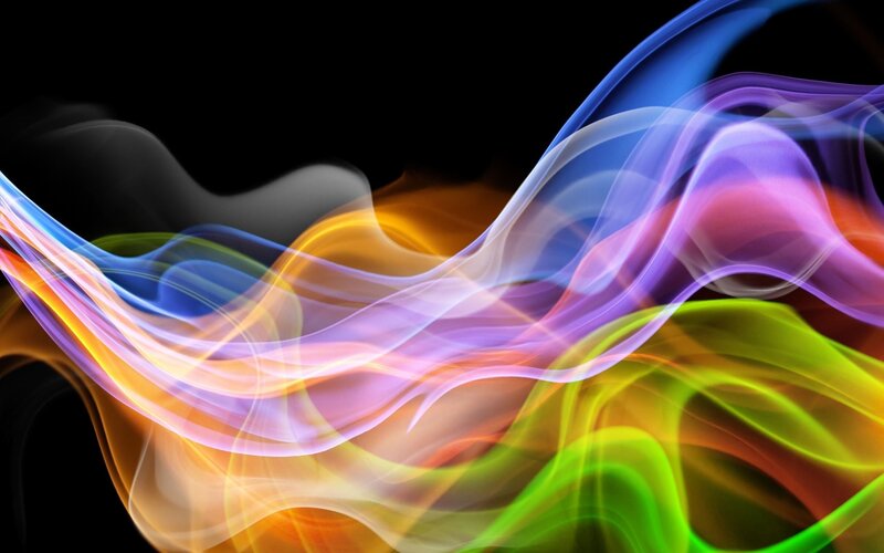 Colorful Smoke Waves — Blue, Dynamic, Abstract